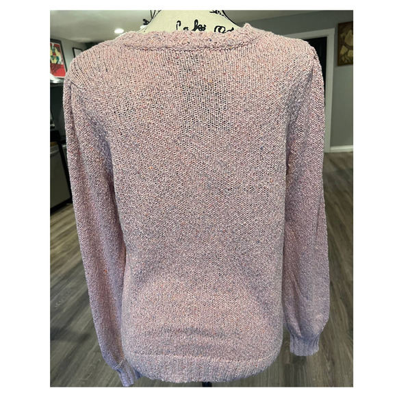 PAIGE Alicia Scalloped Neckline Sweater in Pink - Size Small - Picture 5 of 14